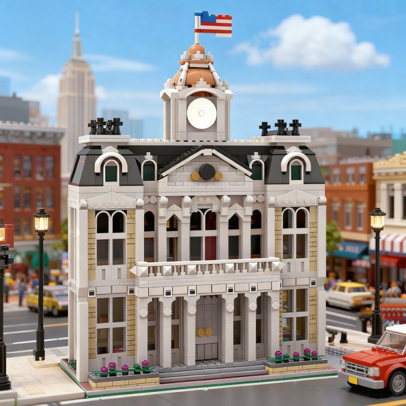 GOBRICKS MOC 228825 City Hall Deluxe Main Street USA - YWOBB