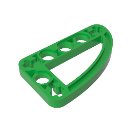 GOBRICKS GDS-970 Liftarm 3 x 5 L-Shape with Quarter Ellipse Thin - YWOBB