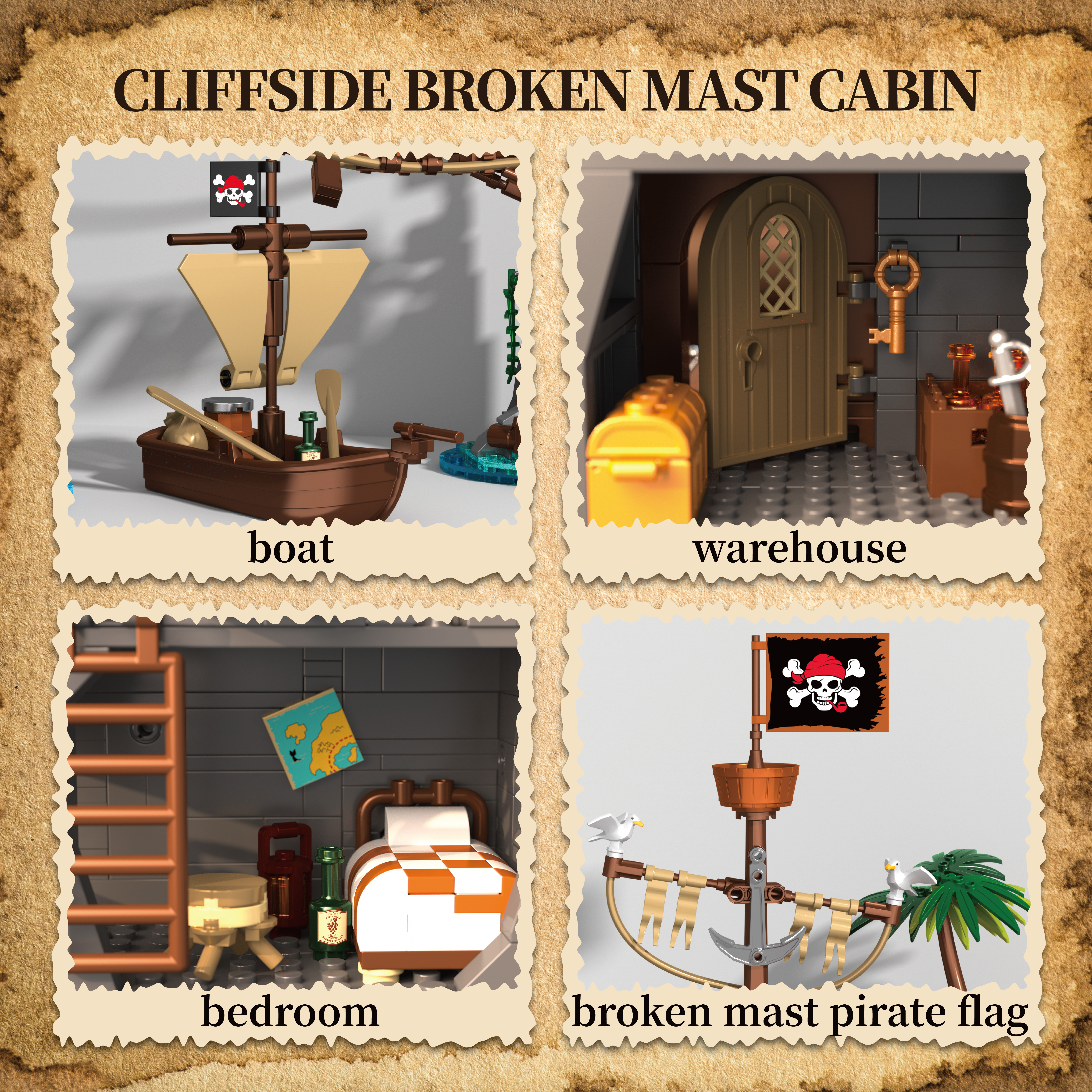 Iambrick 31112 Cliffside Broken Mast Cabin - YWOBB