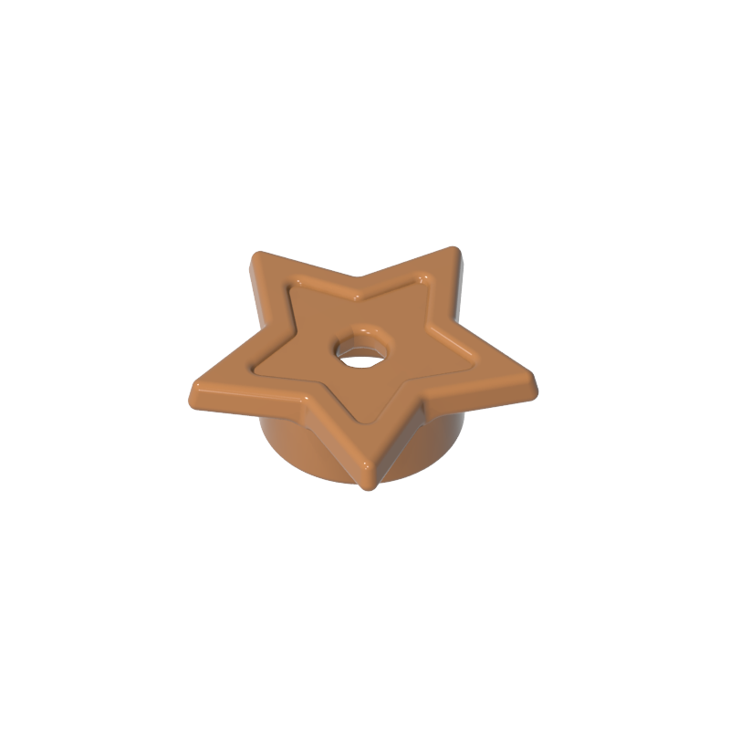 GOBRICKS GDS-90488 Plate Round 1 x 1 with Star and Small Pin Hole - YWOBB