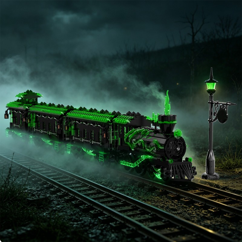 GOBRICKS MOC S1026 Large Haunted Ghost Train - YWOBB