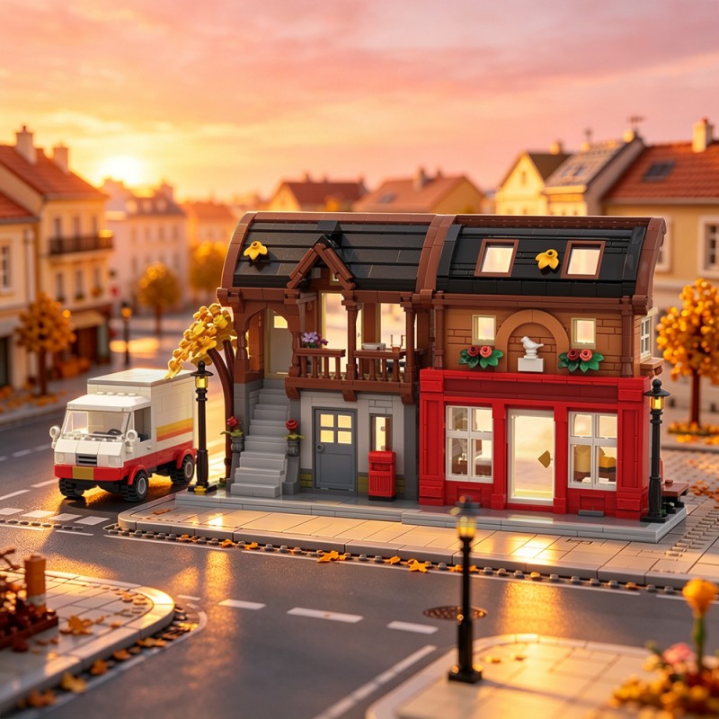 GOBRICKS MOC 256725 The Red Postal Street - YWOBB