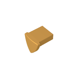 GOBRICKS GDS-2180 Tile Modified 1 x 1 with Tooth / Ear Vertical Triangular - YWOBB