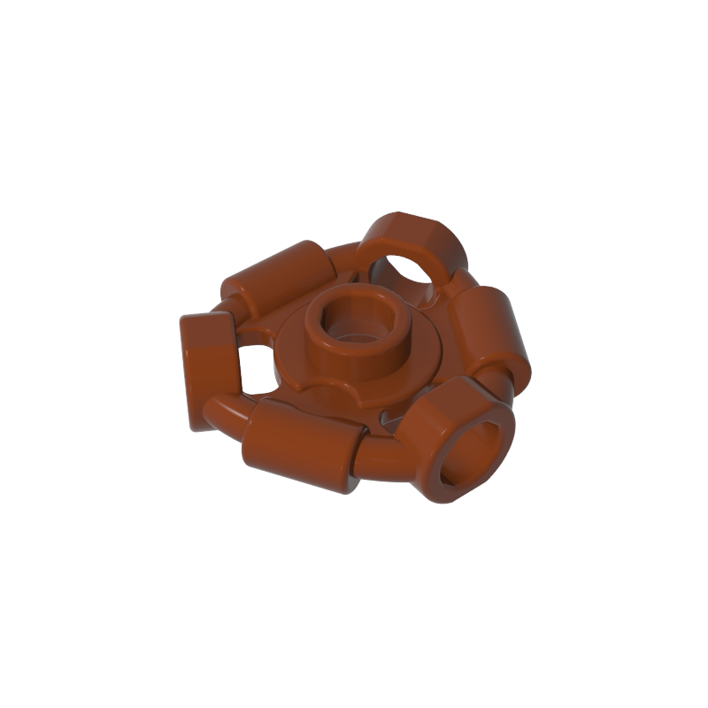 GOBRICKS GDS-90299 Minifigure Weapon Holder Ring with 3 Bars and 3 Bar Holes (Ninjago Aeroblade Center) - Hollow Stud - YWOBB