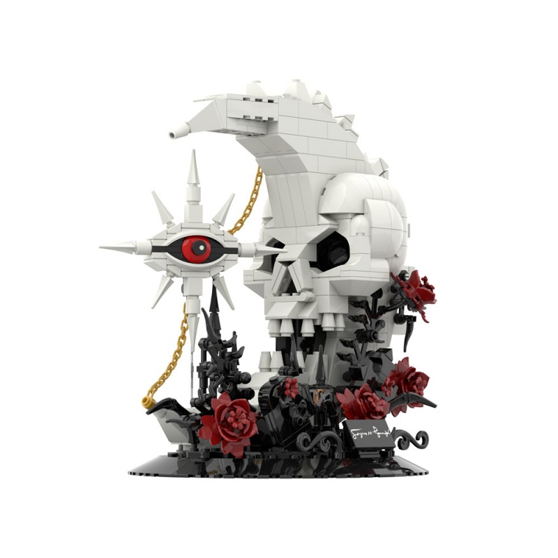GOBRICKS MOC S1090 Skull moon and stars - YWOBB