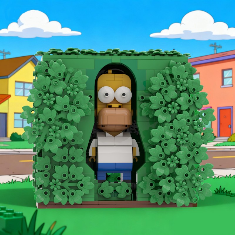 GOBRICKS MOC S0130 Homer backing into bush - YWOBB