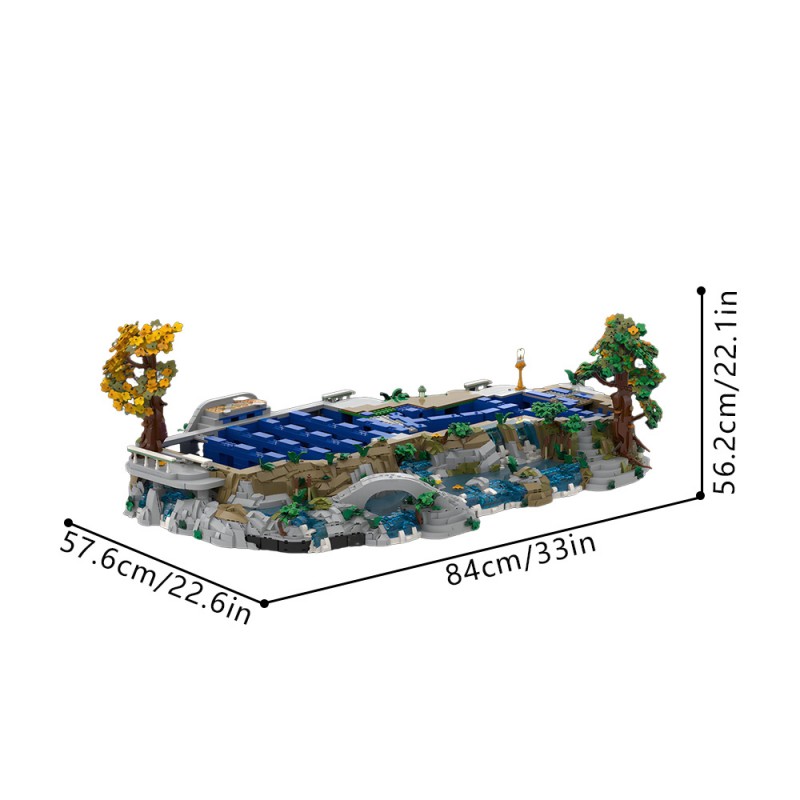 GOBRICKS MOC 243472 Rivendell Display Base - YWOBB