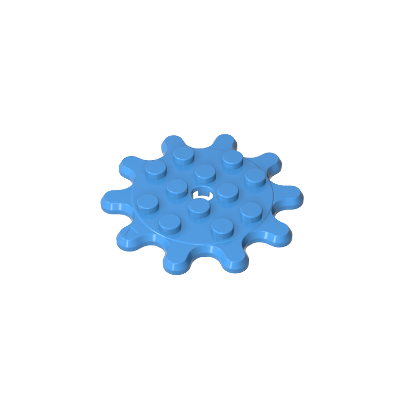 GOBRICKS GDS-90081 Plate Round 4 x 4 Gear 10 Tooth - YWOBB