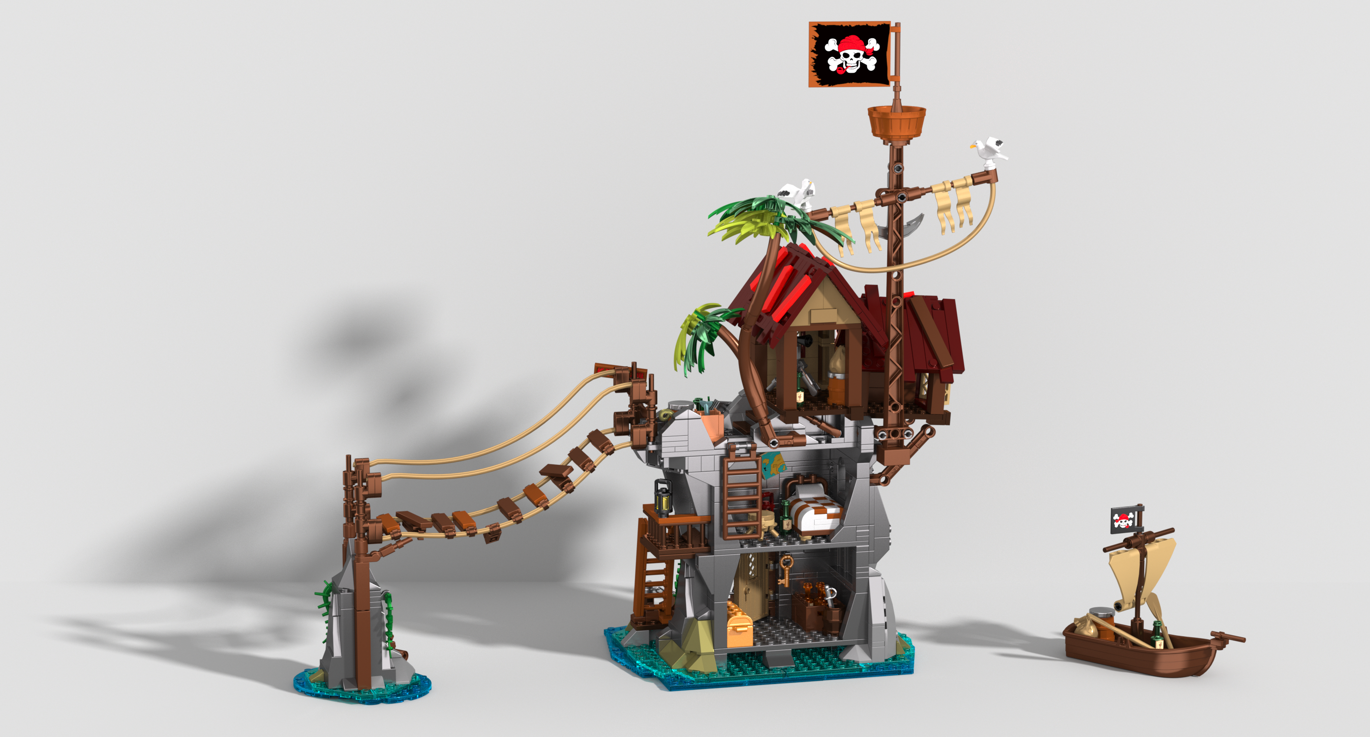 Iambrick 31112 Cliffside Broken Mast Cabin - YWOBB