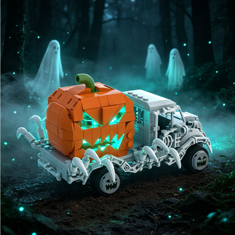 GOBRICKS MOC S1018 Skull Pumpkin Carriage - YWOBB
