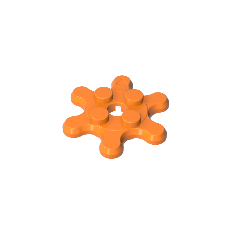GOBRICKS GDS-90034 Round 2 x 2 with 6 Gear Teeth / Flower Petals - YWOBB