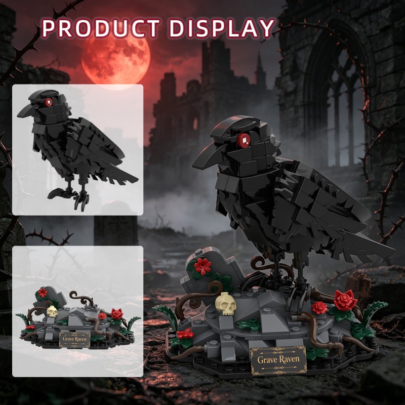 GOBRICKS MOC S1063 Dark Night Raven - YWOBB