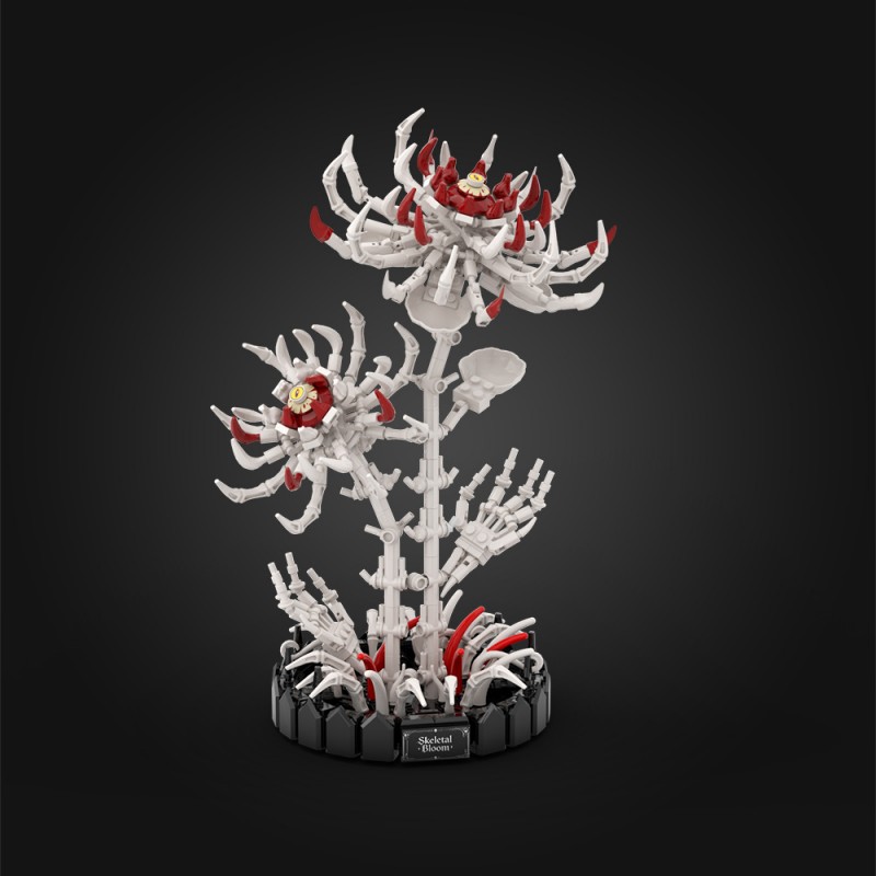 GOBRICKS MOC S1074 White Bone Flower - YWOBB