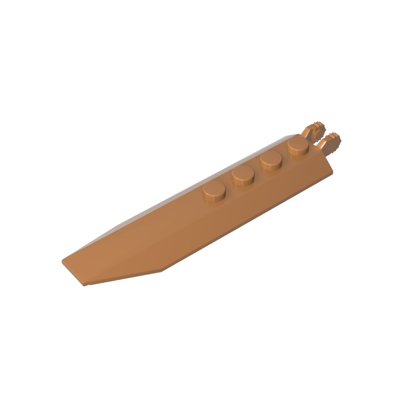 GOBRICKS GDS-90422 Hinge Plate 1 x 8 with Angled Side Extensions Squared Plate Underside - YWOBB