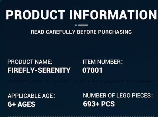 STACKO BRICKS 07001 FIREFLY-SERENITY - YWOBB