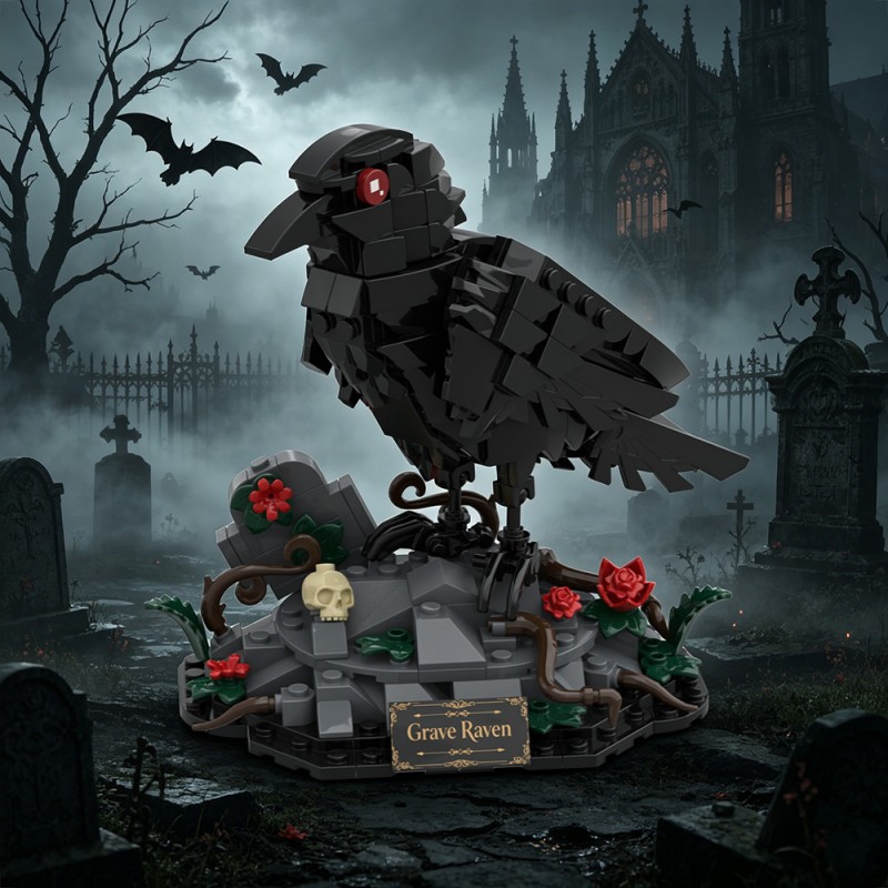 GOBRICKS MOC S1063 Dark Night Raven - YWOBB