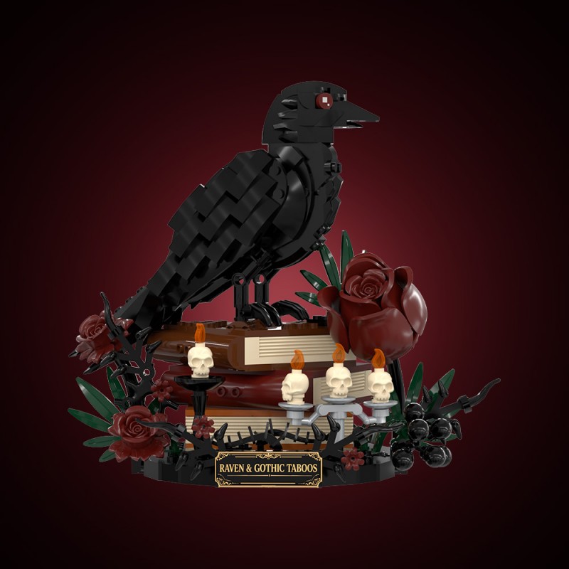 GOBRICKS MOC S1036 Gothic Raven Grimoire - YWOBB