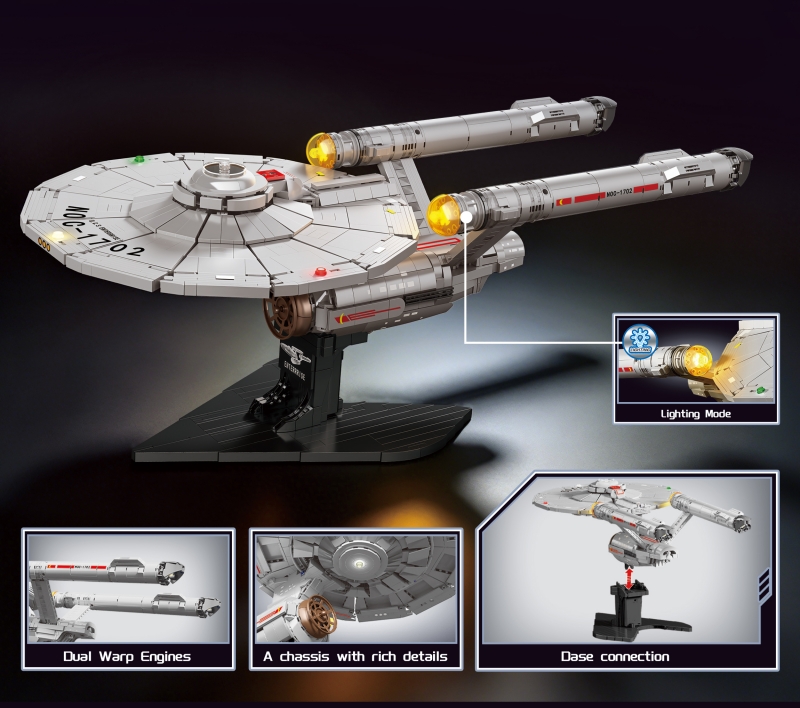 DK 90002 Star Trek Spaceship NOC-1702 USS Farragut Light Version - YWOBB