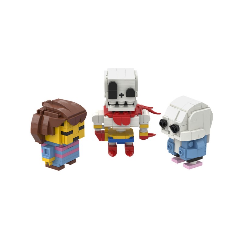 GOBRICKS MOC 235780 Undertale Frisk ,Sans & Papyrus Brickheadz - YWOBB
