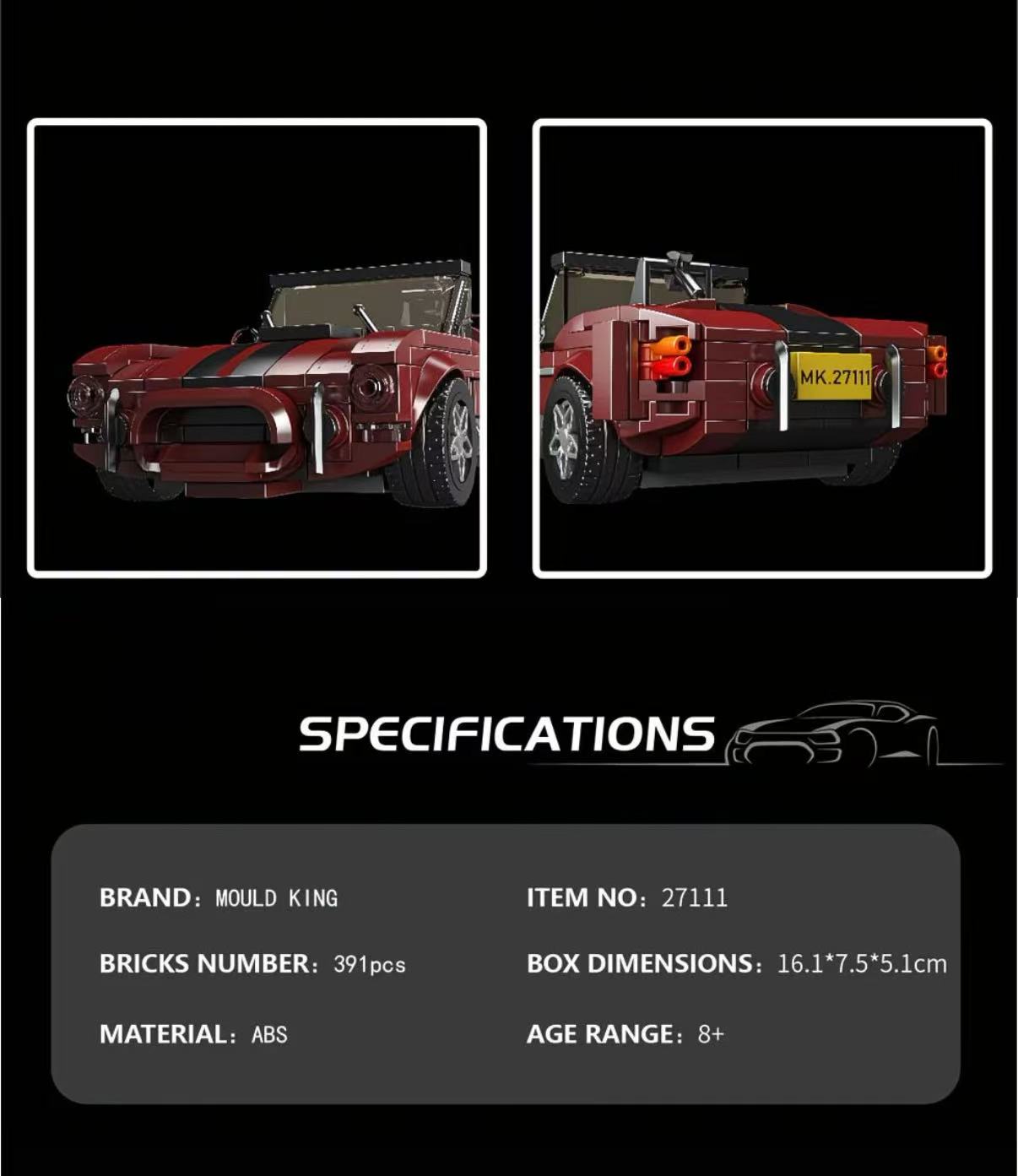 Mould King 27111 Shelby Cobra - YWOBB