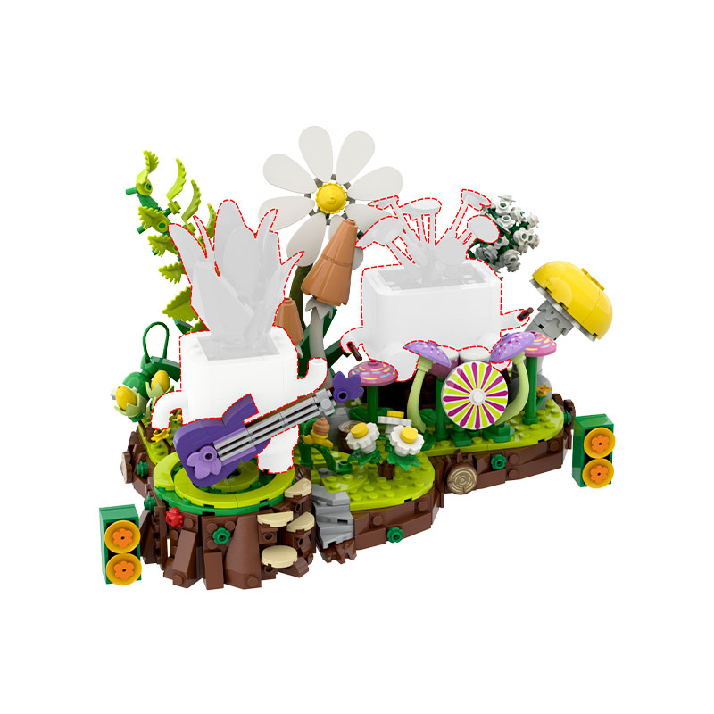 GOBRICKS MOC A2834Y01 Potted plant base - YWOBB
