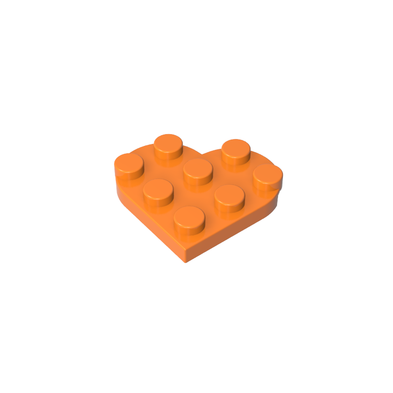 GOBRICKS GDS-90039 Plate Round 3 x 3 Heart - YWOBB