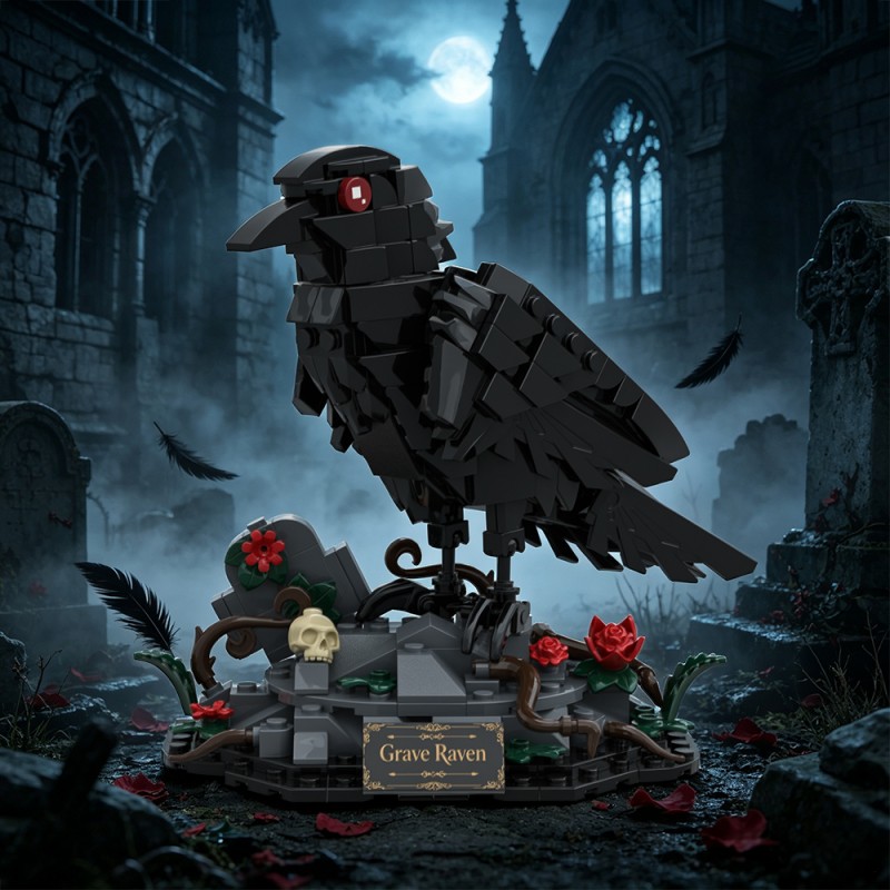 GOBRICKS MOC S1063 Dark Night Raven - YWOBB
