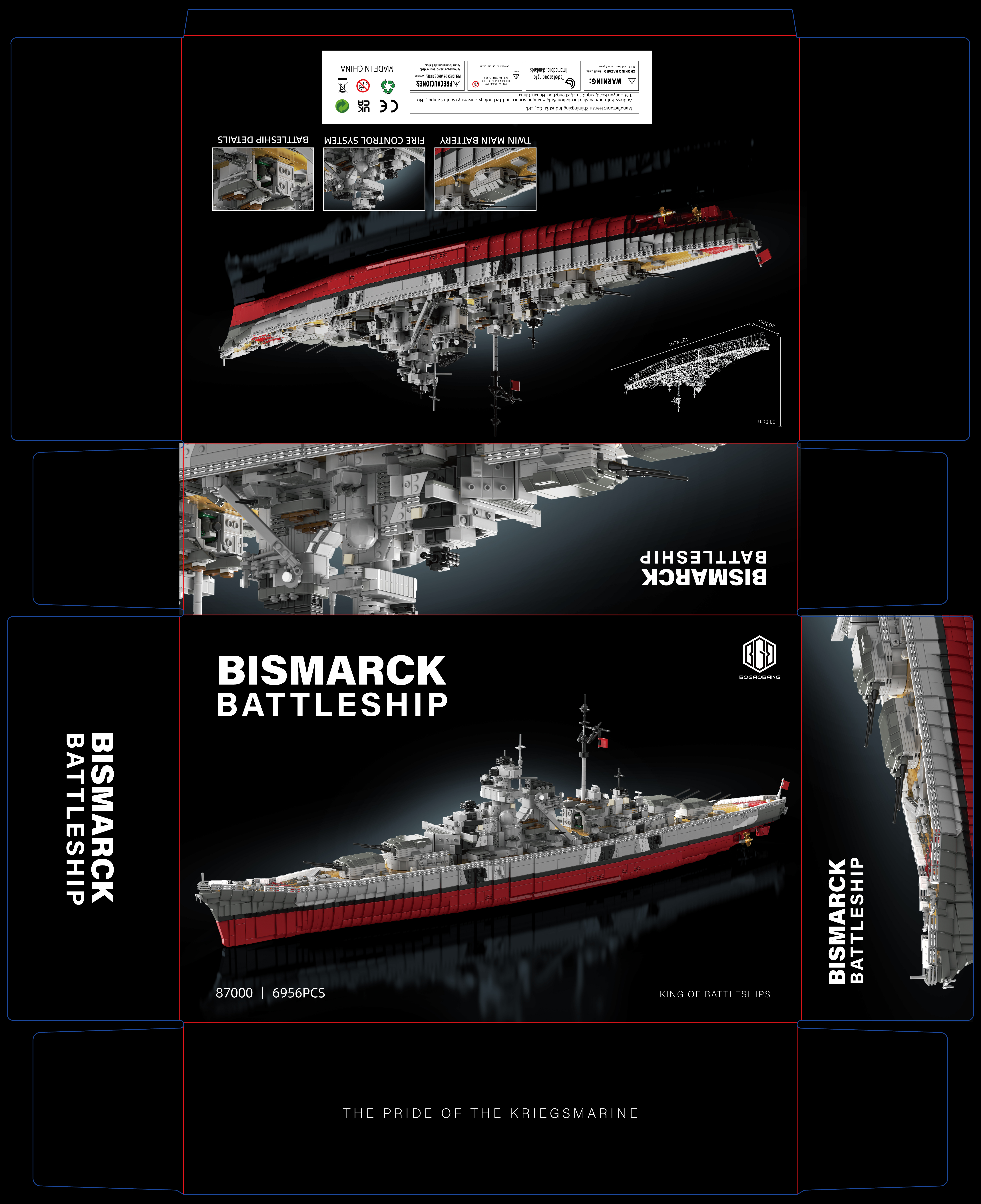 Customized 87000 Bismarck Battleship - YWOBB