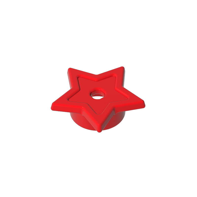 GOBRICKS GDS-90488 Plate Round 1 x 1 with Star and Small Pin Hole - YWOBB