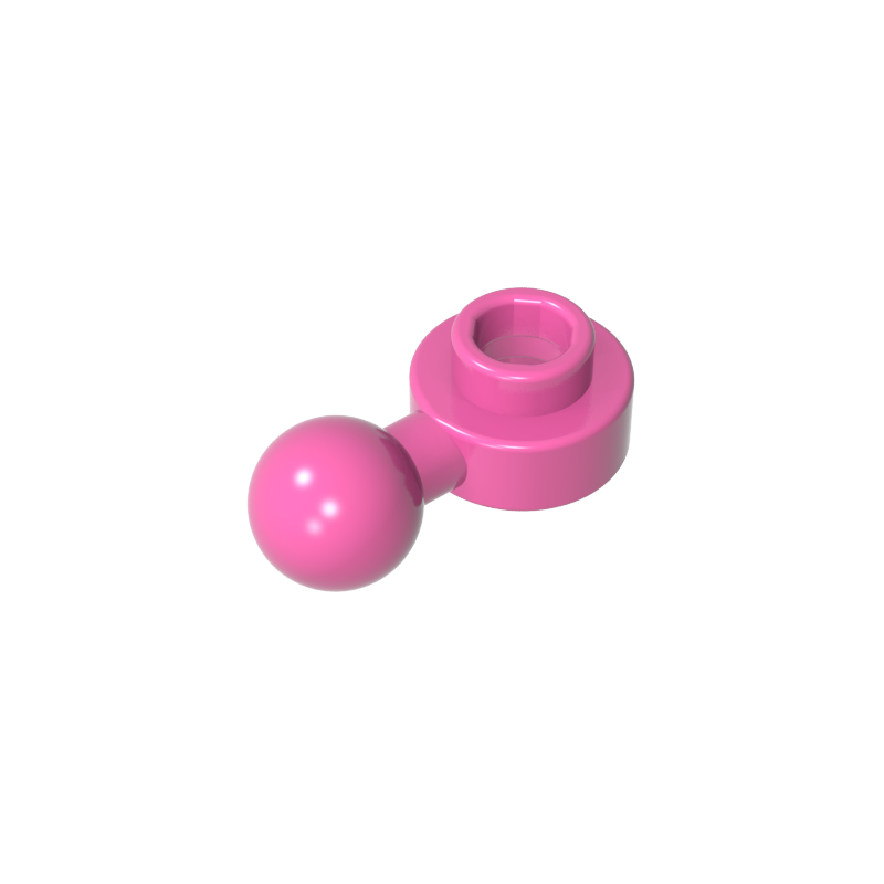 GOBRICKS GDS-1500 1x1 Round plate with hole and ball head on one side - YWOBB