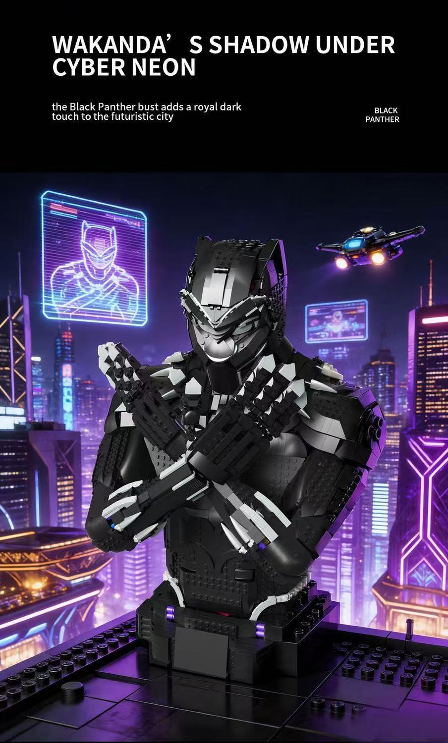 STACKO BRICKS 16002 Black Panther Bust - YWOBB