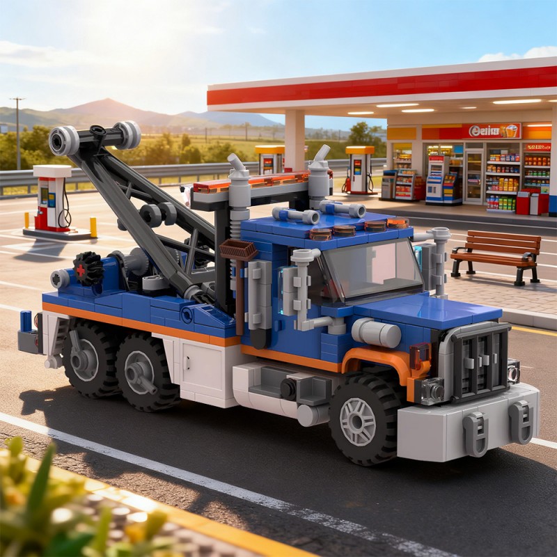 GOBRICKS MOC 209068 Heavy Wrecker Tow Truck - YWOBB