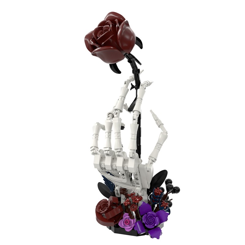 GOBRICKS MOC S1020 Nether Butterfly and Blood-Colored Rose - YWOBB