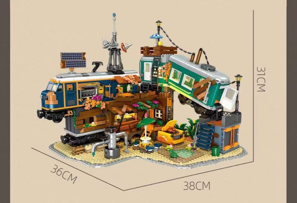 JIE STAR JJ59167 Train Park with Lighting Parts - YWOBB