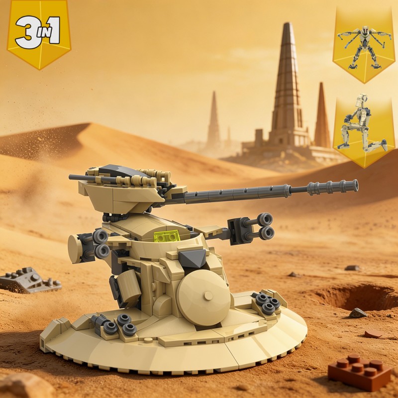 GOBRICKS MOC S1093 Star Plan General Grievous & AAT Tank & B1 Battle Droid 3 in 1 - YWOBB