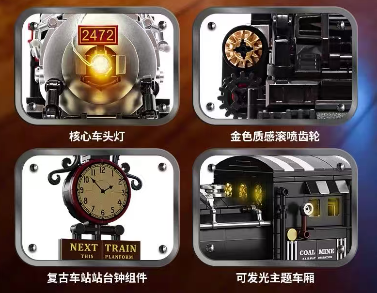 KQIBOXXR KQ303 Steam Age Big Boy Train with Lights - YWOBB