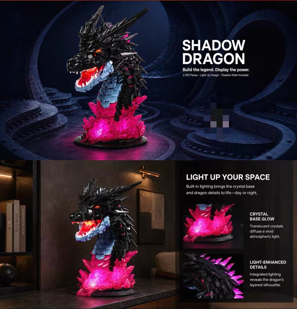 JMBricklayer 70014 SHADOW DRAGON HEAD - YWOBB