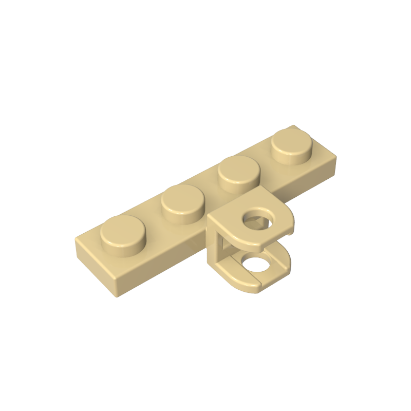GOBRICKS GDS-1121 Modified 1 x 4 with Tow Ball Socket, Flattened with Holes - YWOBB