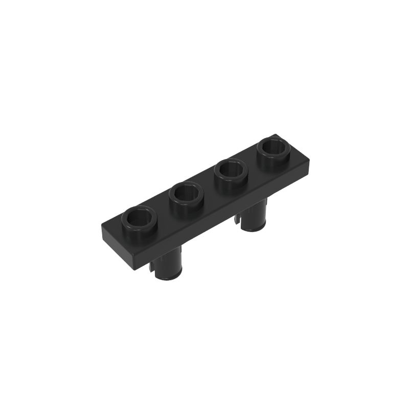 GOBRICKS GDS-90327 Plate Modified 1 x 4 with Pins on Bottom - YWOBB