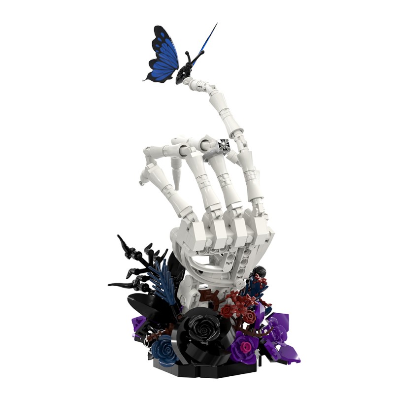 GOBRICKS MOC S1038 Nether Butterfly Bone Dark Night Rose - YWOBB