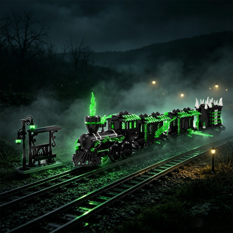 GOBRICKS MOC S1027 Small Haunted Ghost Train - YWOBB