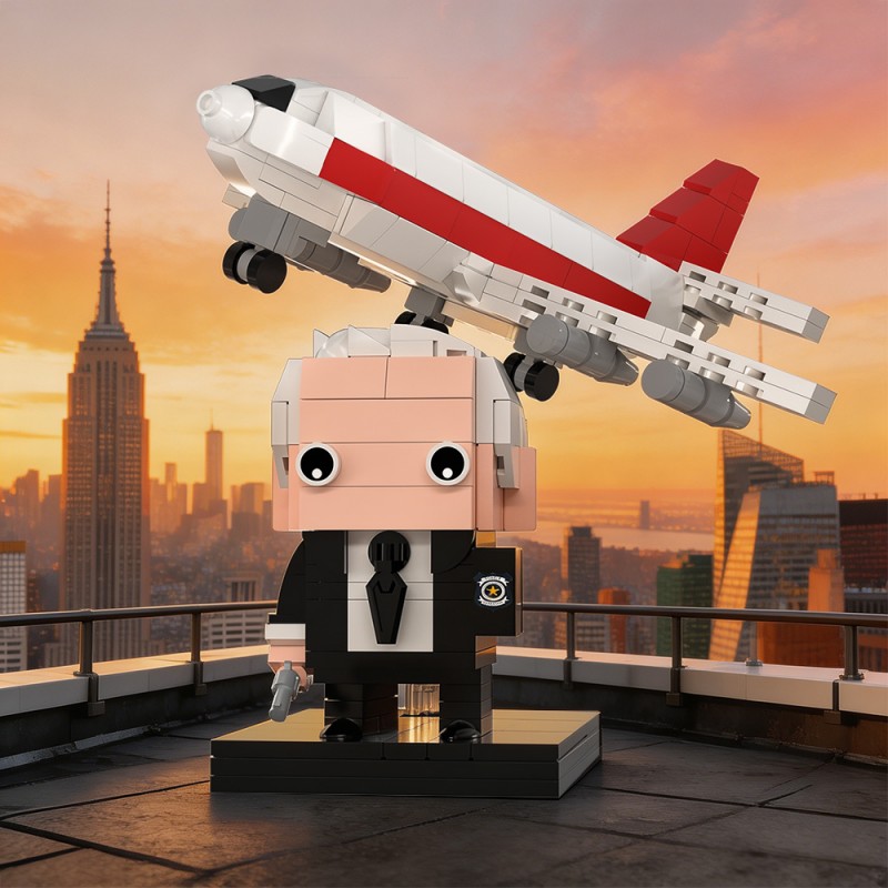 GOBRICKS MOC S1088 The Naked Gun Frank Drebin With Airplane Easter Egg - YWOBB