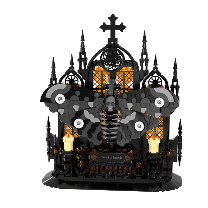 GOBRICKS MOC S1015 Death's head hawkmoth - YWOBB