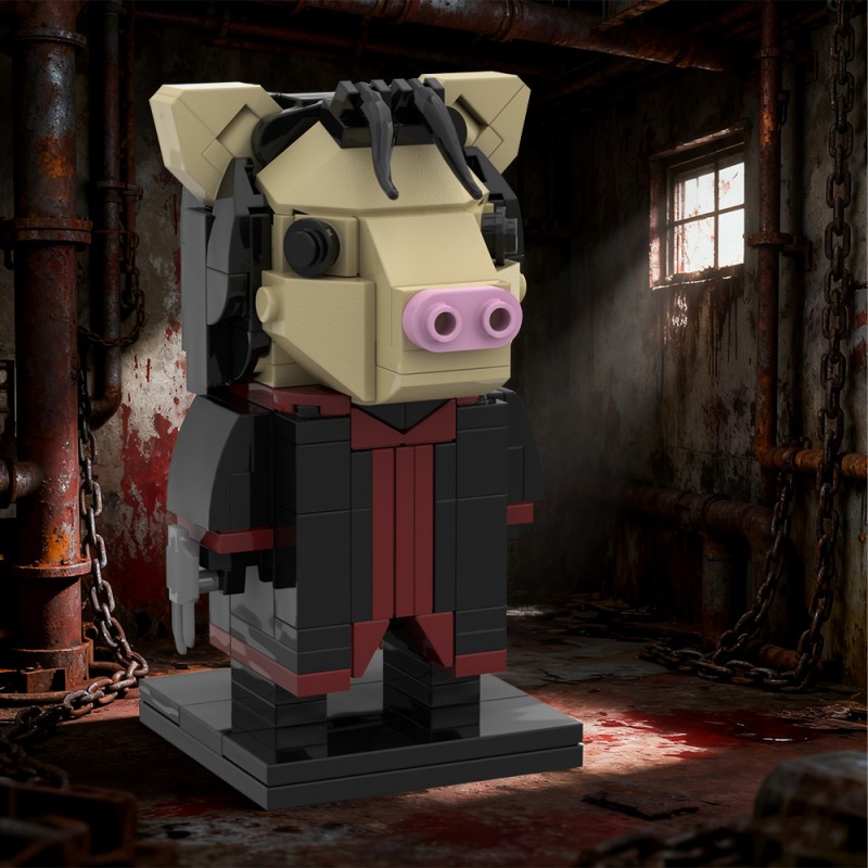 GOBRICKS MOC S0099 Saw-Pig Mask - YWOBB