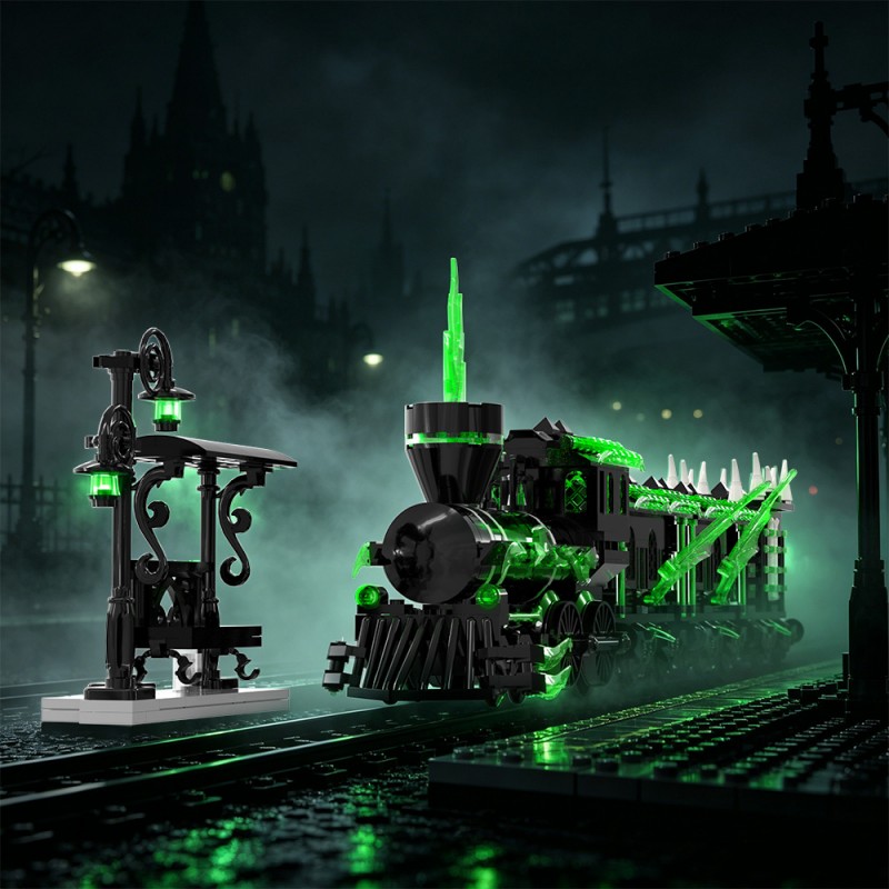 GOBRICKS MOC S1027 Small Haunted Ghost Train - YWOBB