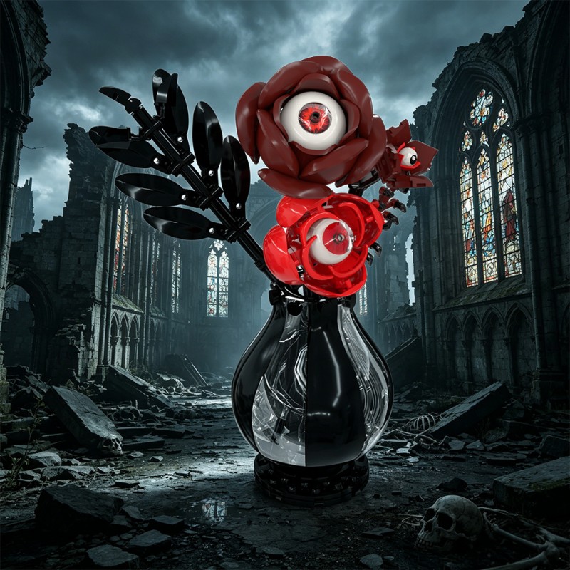 GOBRICKS MOC S1059 Gothic eye flower - YWOBB