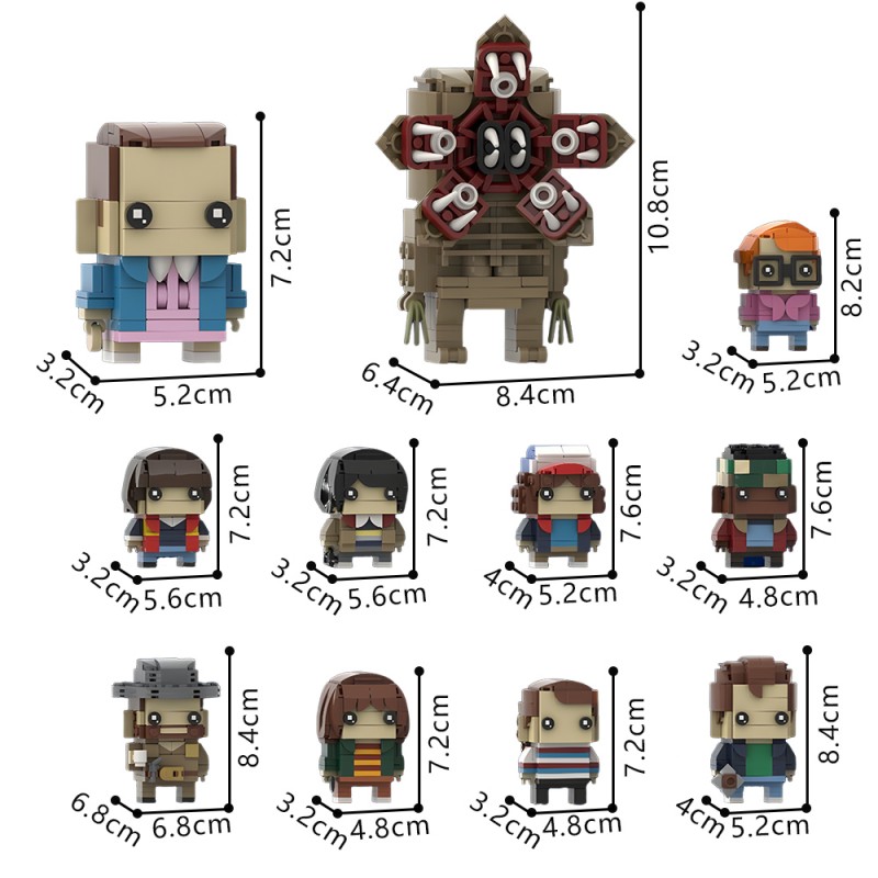 GOBRICKS MOC 116926 Stranger Things Brickheadz Collection - YWOBB