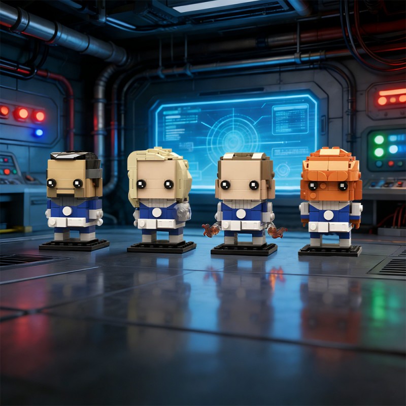GOBRICKS MOC 245070 The Fantastic Four: First Steps Brickheadz - YWOBB