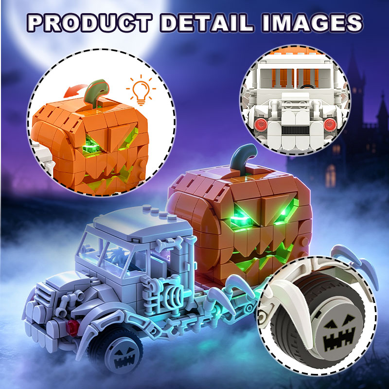 GOBRICKS MOC S1018 Skull Pumpkin Carriage - YWOBB