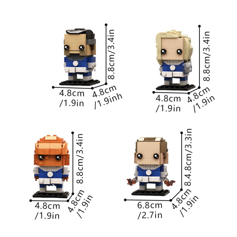 GOBRICKS MOC 245070 The Fantastic Four: First Steps Brickheadz - YWOBB